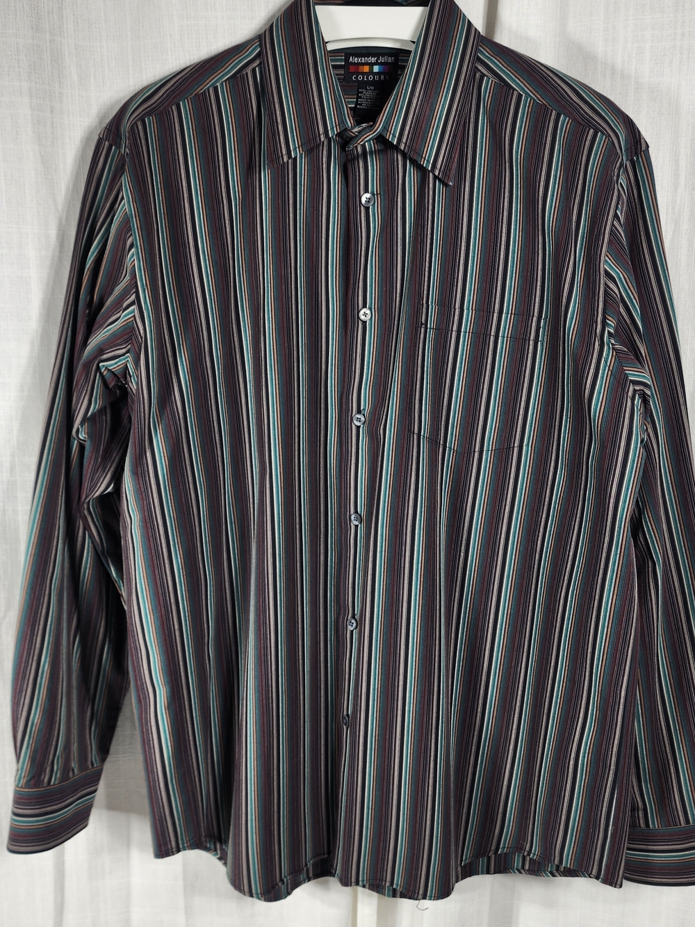 Alexander Julian Men's Black Multi-Stripe Dress Shirt